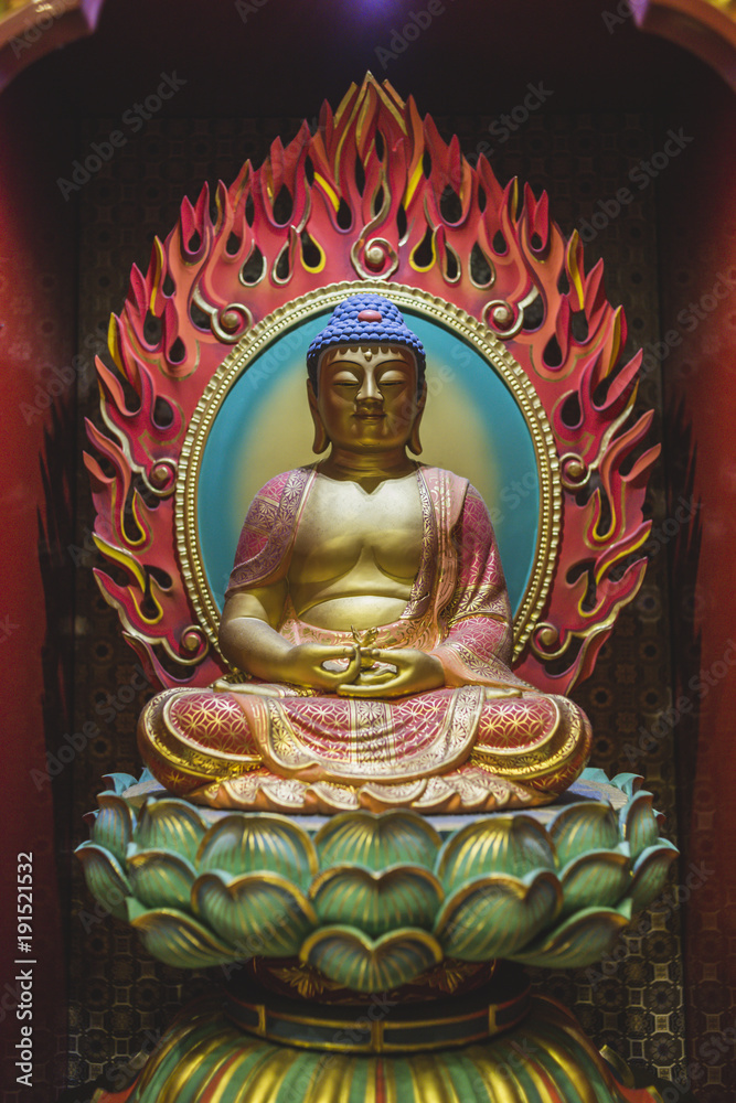 Buddha statue illuminated