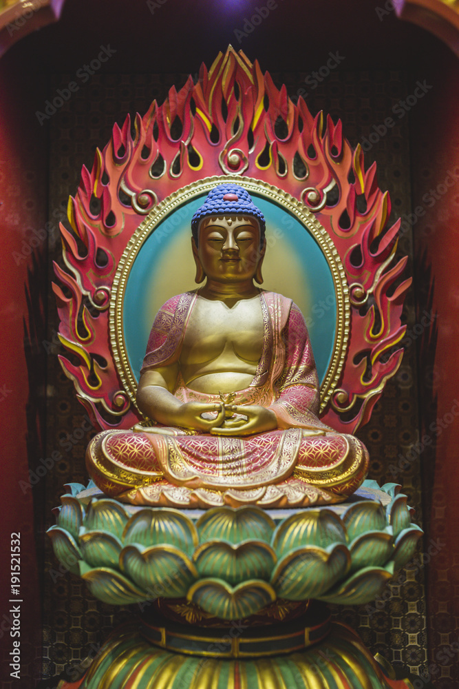 Buddha statue illuminated Buddha statue illuminated