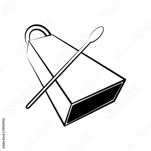 Isolated cowbell outline. Musical instrument photo