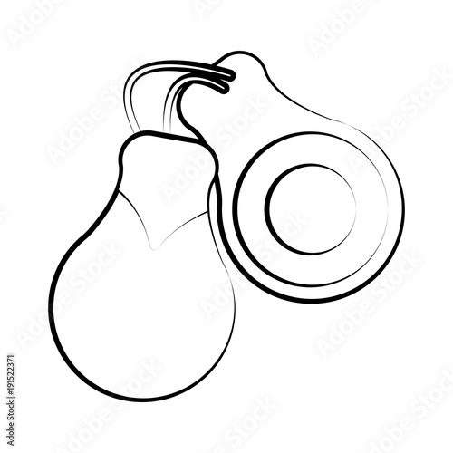 Isolated castanets outline. Musical instrument