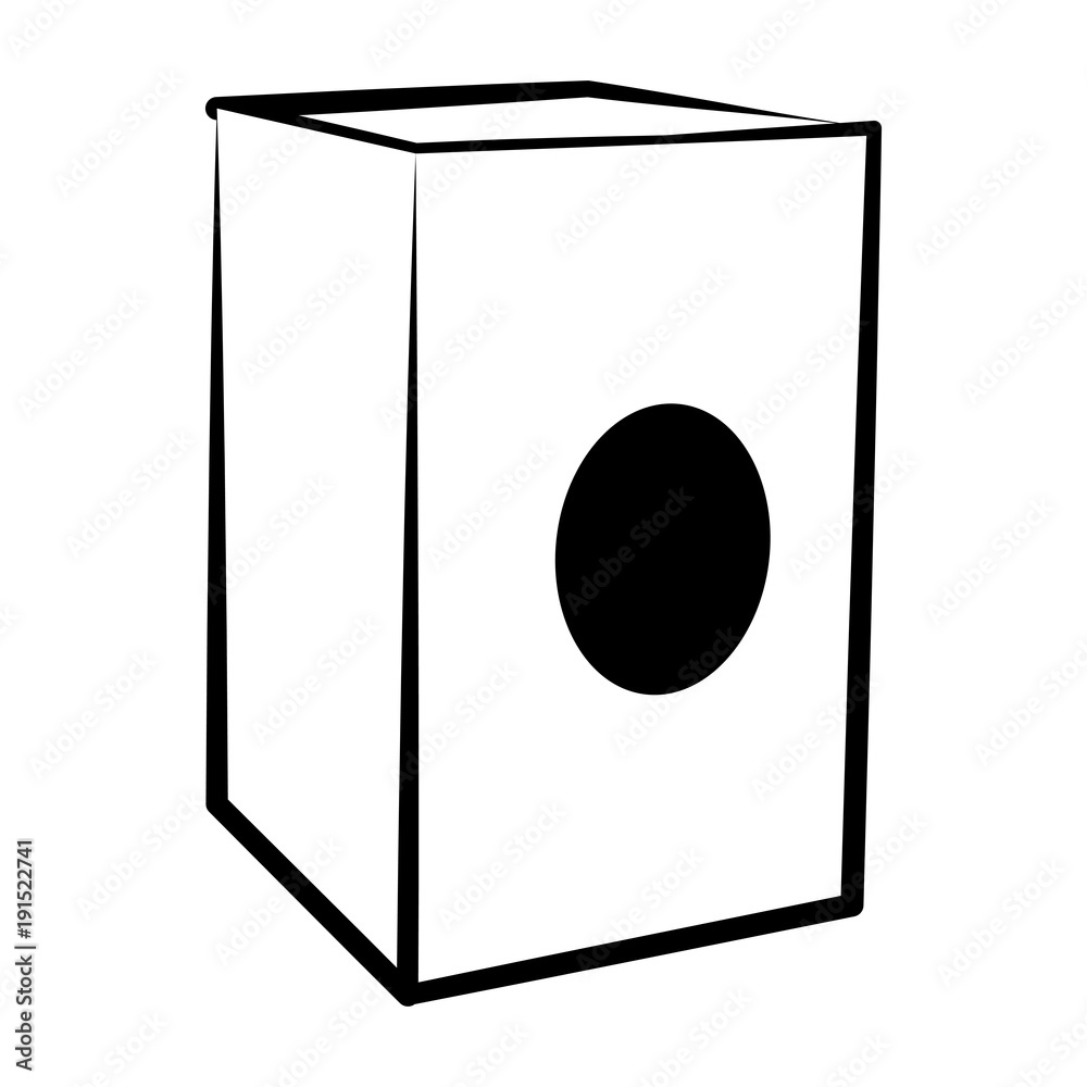 Isolated cajon outline. Musical instrument vector de Stock Adobe Stock