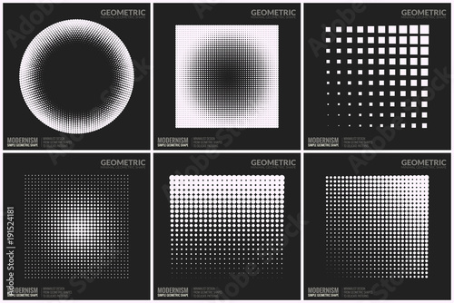  Universal Halftone Geometric Shapes For Design