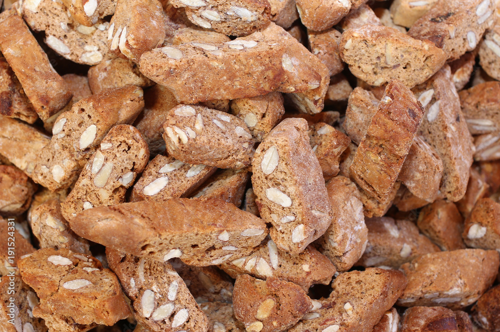 Tuscan biscuits with almonds called cantucci