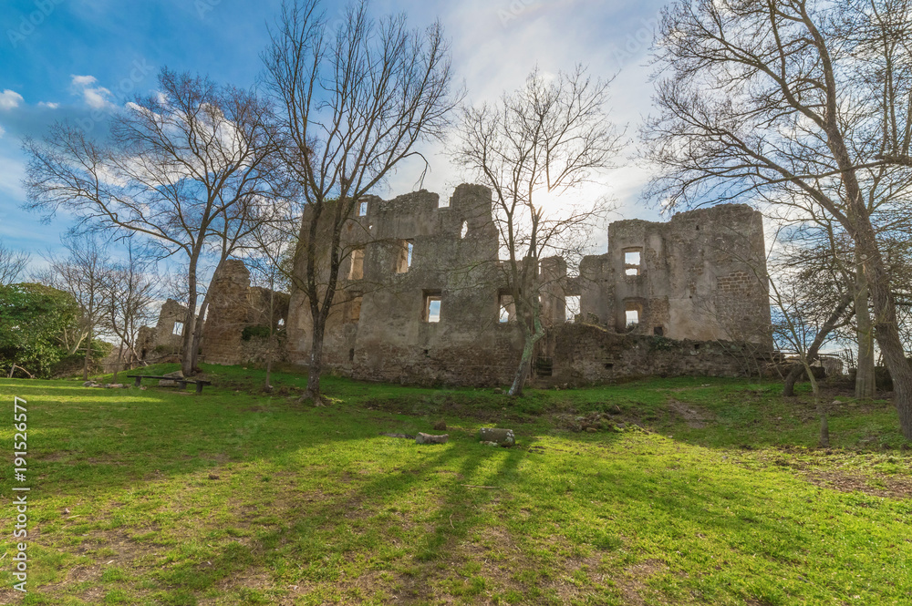 Monterano (Italy) - A ghost medieval town in the country of Lazio region, located in the province of Rome, perched on the summit plateau of the hill tuff.