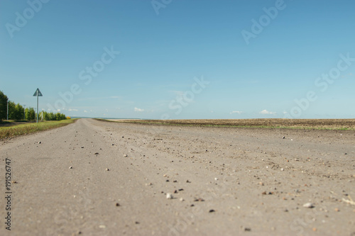 The road through the countryside.