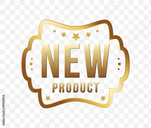 High Quality Luxury Golden Label on Transparent Background . Vector Isolated Illustration