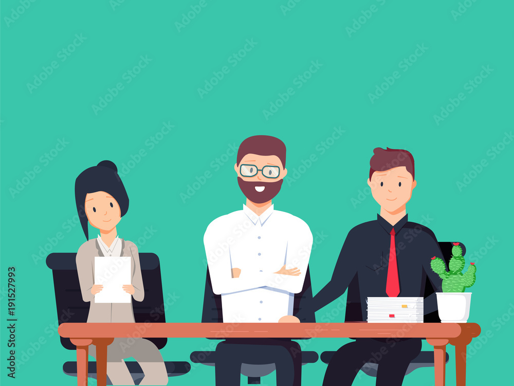 Interviewers at work looking serious. Set of different people. Illustration about job for your design. Interviewers at work looking serious. Set of different people. Illustration about job for your design.