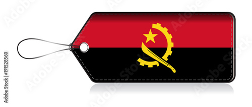 Angola flag lable, Label of product made in Angola