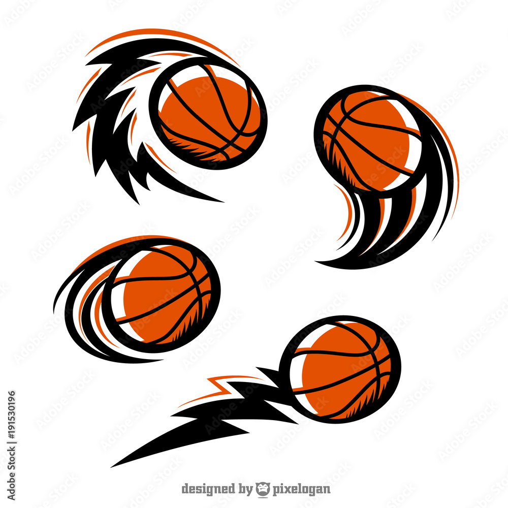 Basketball Swoosh Set of 4 Logo