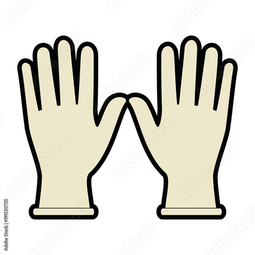 Surgical gloves isolated icon vector illustration design
