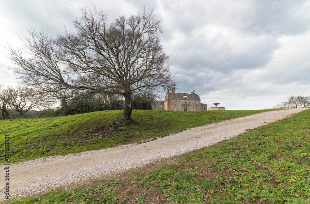 Monterano (Italy) - A ghost medieval town in the country of Lazio region, located in the province of Rome, perched on the summit plateau of the hill tuff.