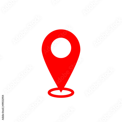Free Download Map pointer icon. GPS location symbol. Flat design. Red on white background. Vektor illustration. - GFXLoad