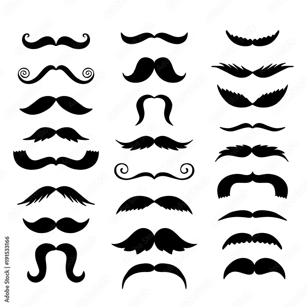 Set of mustache. Set of mustache.