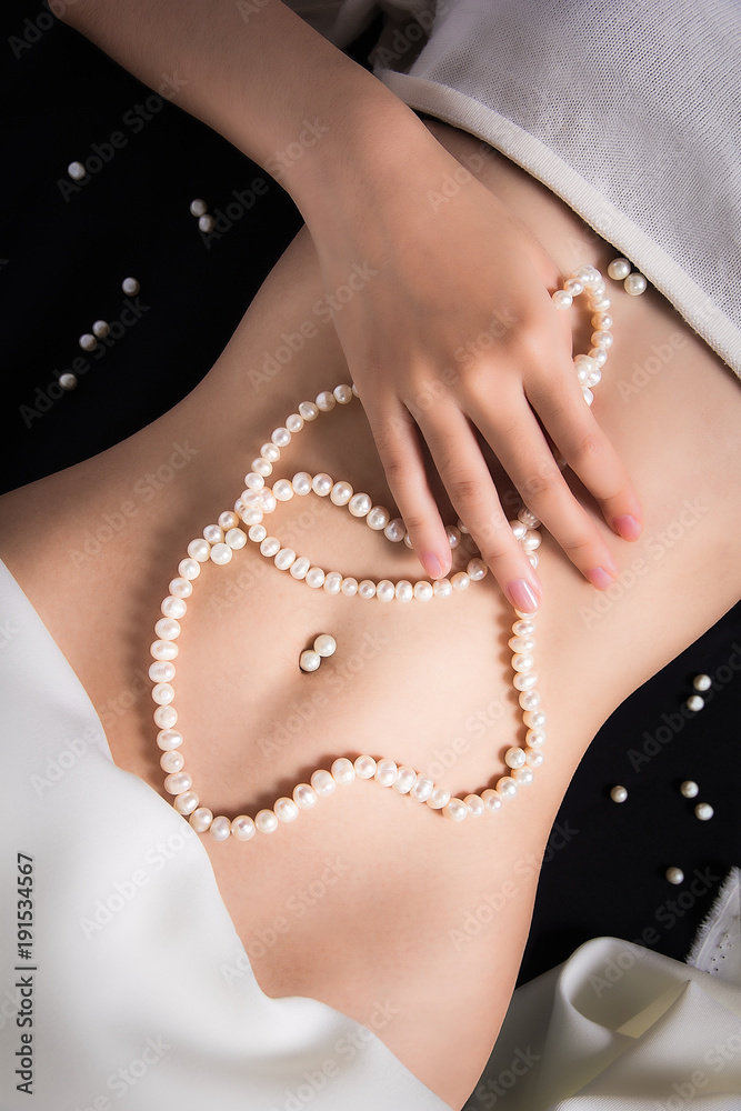 pearl on women's body