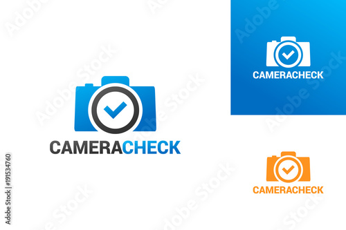 Camera Check Logo Template Design Vector, Emblem, Design Concept, Creative Symbol, Icon