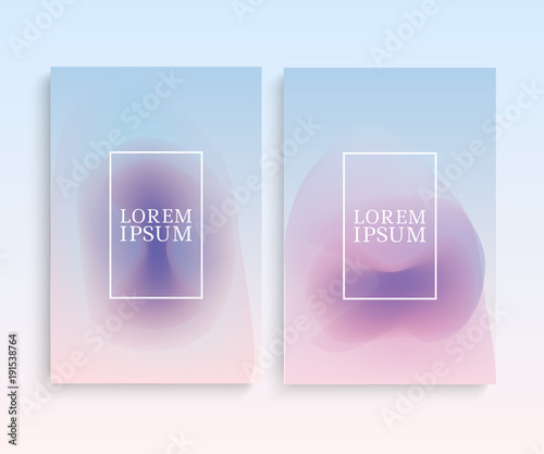 Abstract covers with halftone gradient shapes. Modern design. Vector illustration.