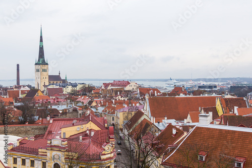 Tallinn, Panorama of the city from Toopmea hill.