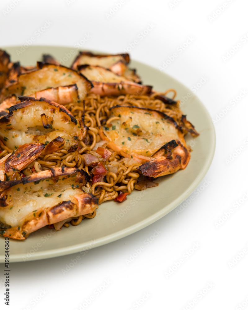 fried noodles with prawns