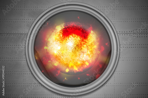 Fototapeta Naklejka Na Ścianę i Meble -  Planet / Planet burning in space, digital retouch.