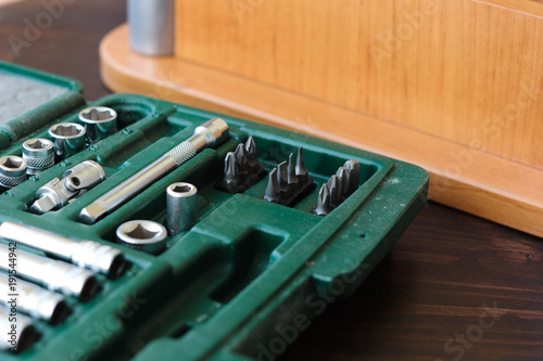 Metal socket wrench kit in ...