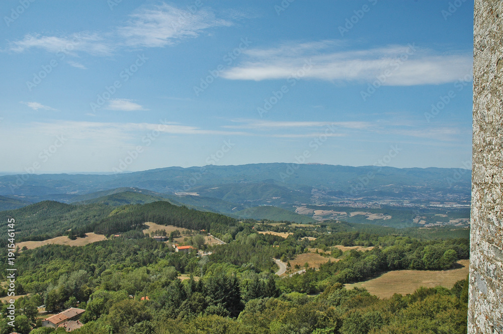 Panorama sulle montagne del Casentino dal Il Santuario francescano della Verna - Arezzo