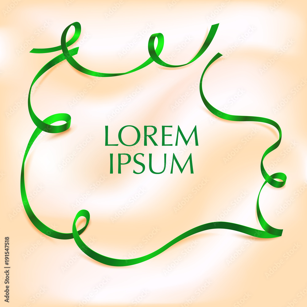 Obraz premium Golden decoration ribbon as a border. Vector illustration