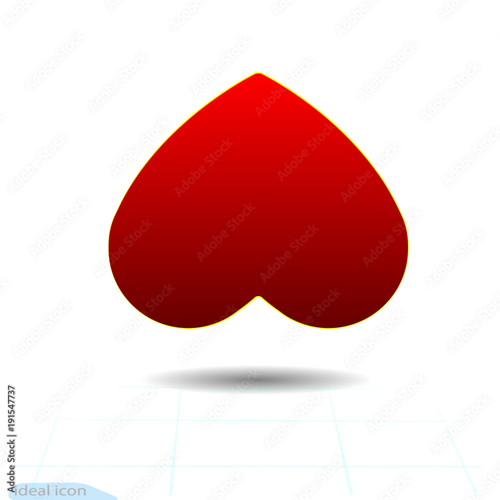 Simple and inverted Heart red icon, Love symbol. Heart shape in heart.  Valentines day sign, emblem. Flat style for graphic and web design, logo.  Vector Stock Vector | Adobe Stock