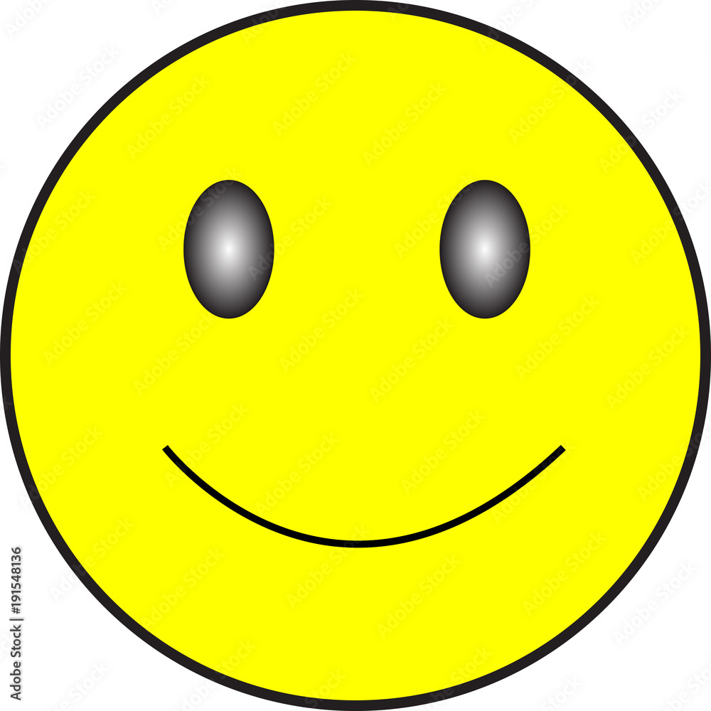 Fototapeta premium yellow smiley face on white background