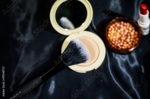 a set of professional make-up cosmetics