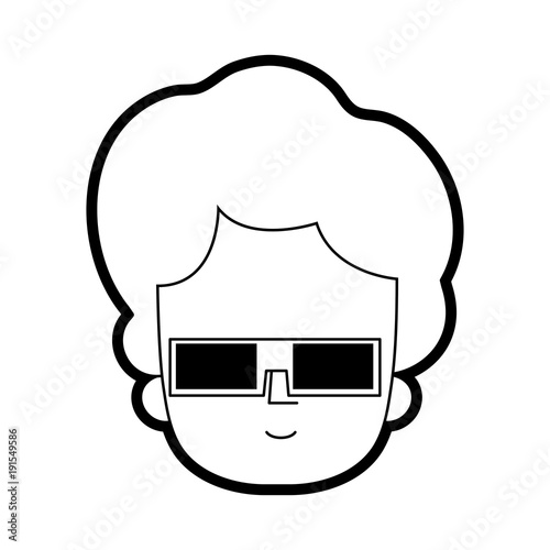line man with hairstyle design and 3d glasses