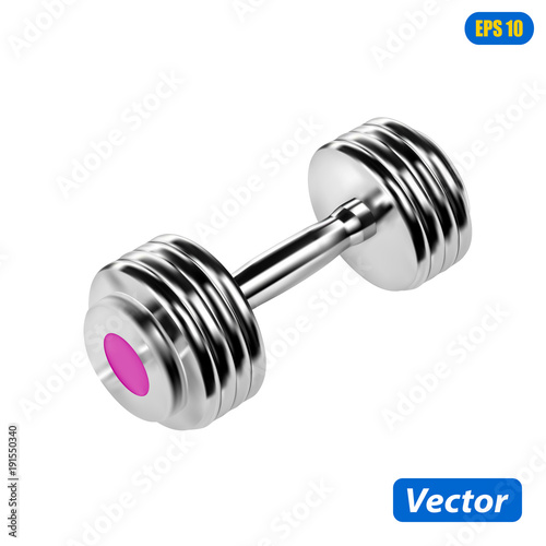 Collapsible dumbbells in a vector on a white background.Metal dumbbells with pancakes vector illustration.