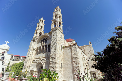 Orthodox monastery over the well of Jacob in Nablus in Palestine. photo