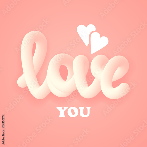 love you. 3d design. vector 