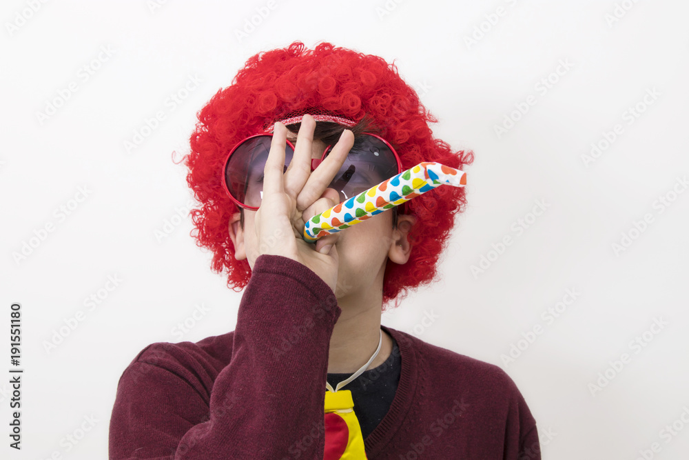 child disguised as carnival isolated in white child disguised as carnival isolated in white