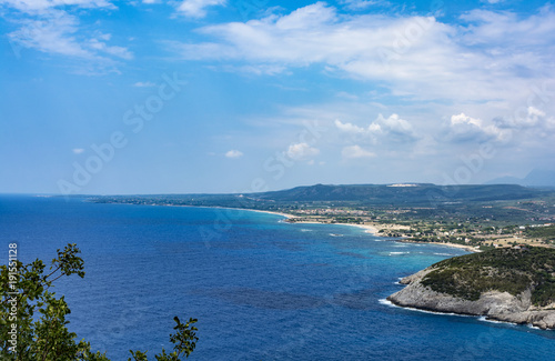 View of coastline in the Peloponnese region of Greece  from the Palaiokastro