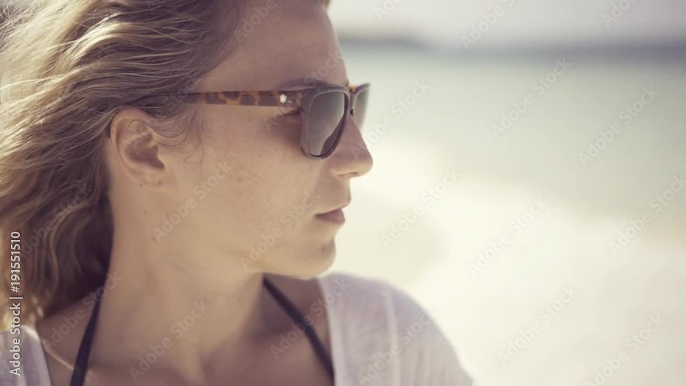 young caucasian woman staring at the sea and relaxing on her vacation in the Caribbean sea, on the sunny coast of cuba, having a happy carefree day on the beach young caucasian woman staring at the sea and relaxing on her vacation in the Caribbean sea, on the sunny coast of cuba, having a happy carefree day on the beach