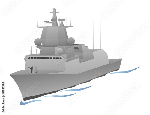 Naval Warship Vector Graphic