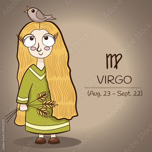 Virgo zodiac sign cartoon character vector EPS10