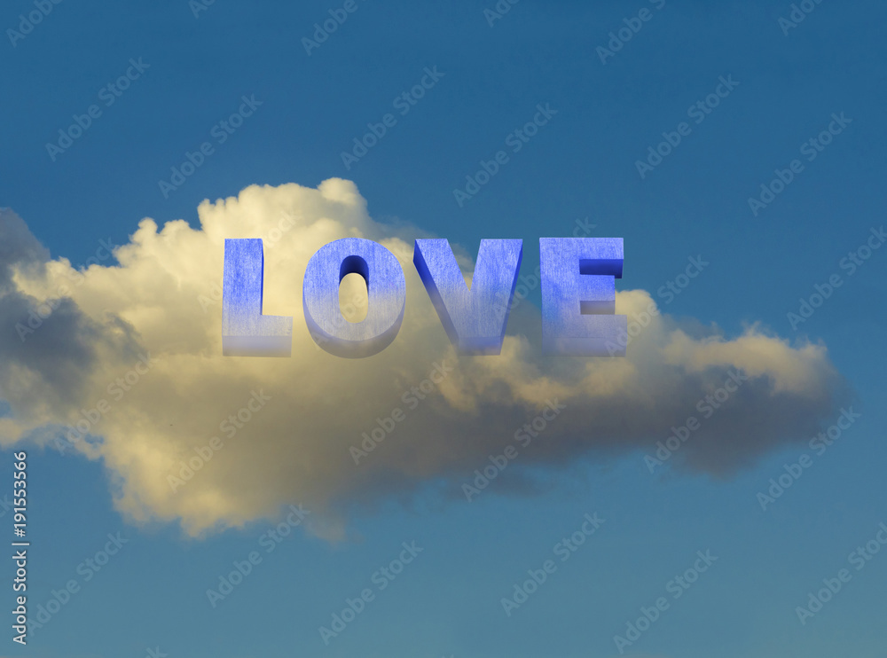 Fototapeta premium love the word in the sky