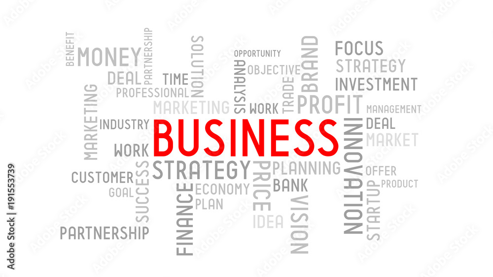 Business - typographic concept;