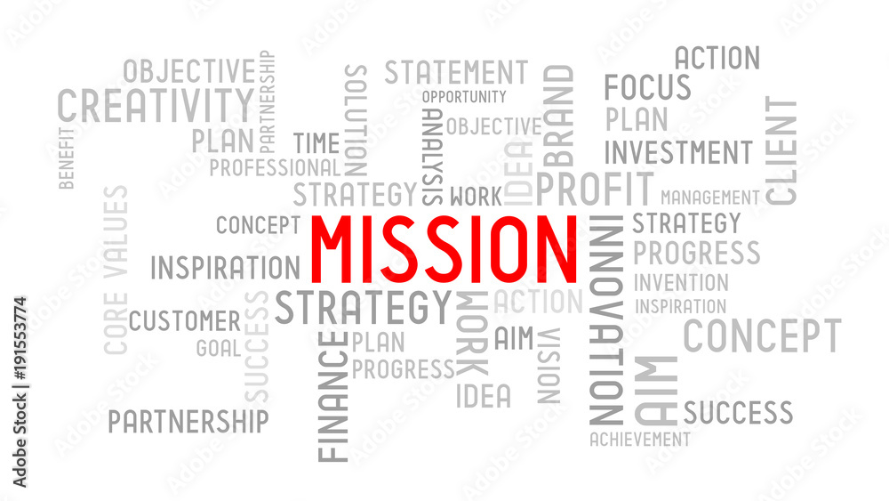 Fototapeta premium Mission - typographic concept