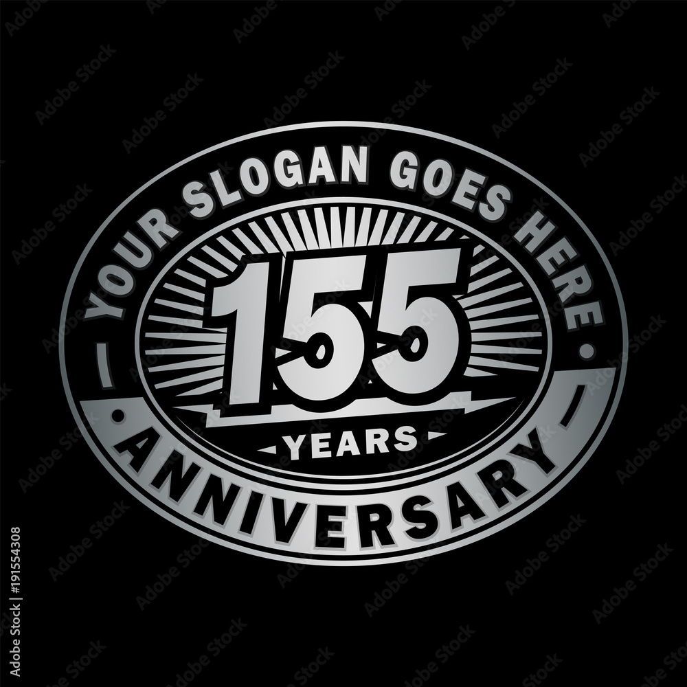 155 years anniversary design template. Vector and illustration. 155th logo. 