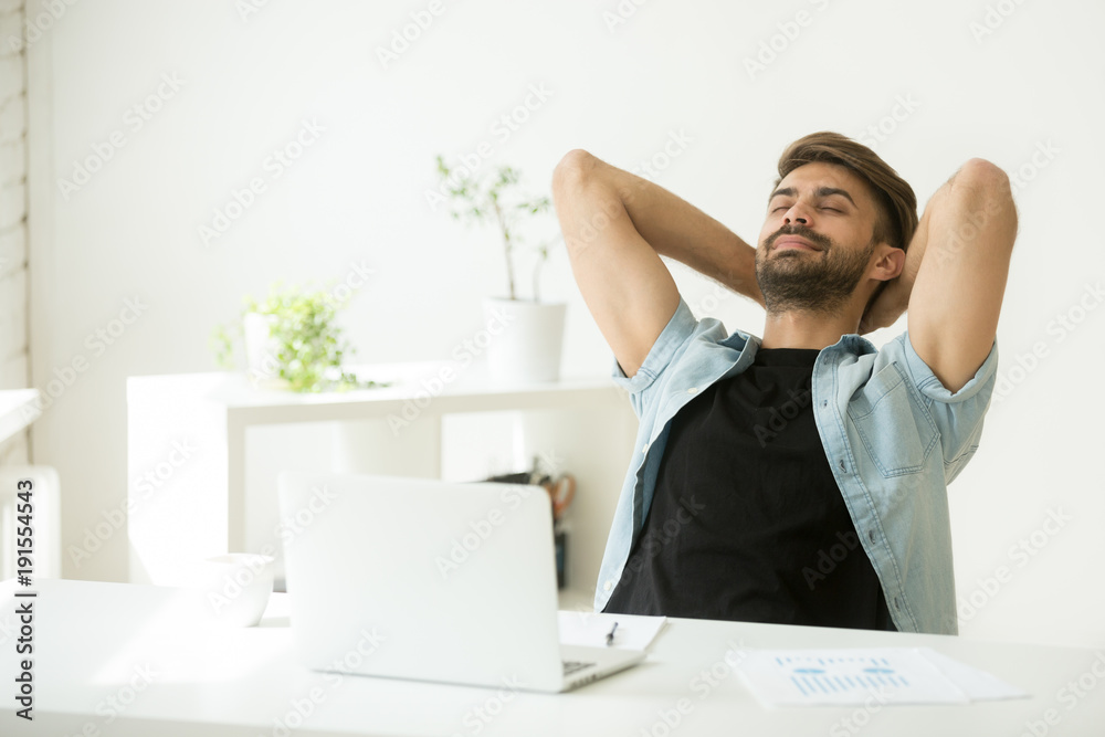 Well Rested Person At Work Relaxed Person At Work