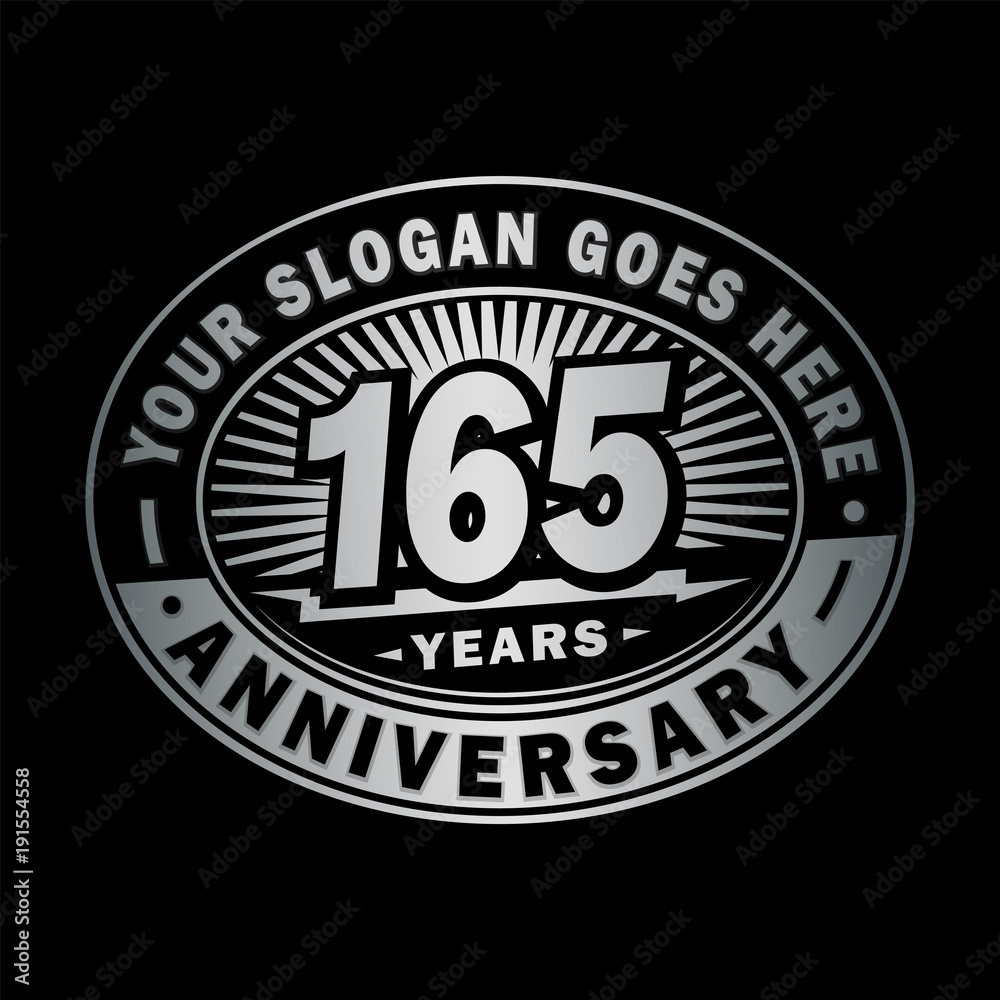 165 years anniversary design template. Vector and illustration. 165th logo. 