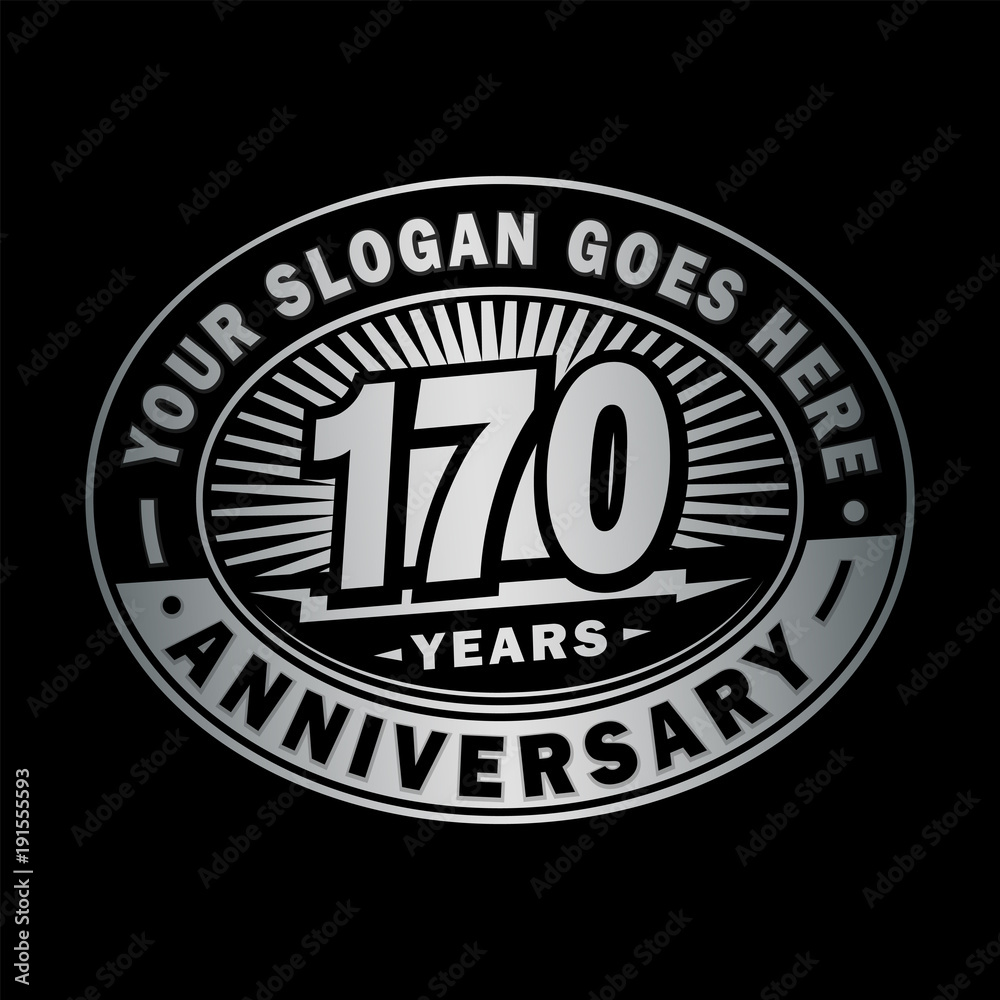 170 years anniversary design template. Vector and illustration. 170th logo. 170 years anniversary design template. Vector and illustration. 170th logo.