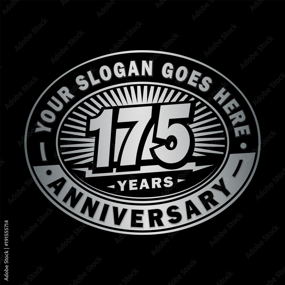 175 years anniversary design template. Vector and illustration. 175th logo. 175 years anniversary design template. Vector and illustration. 175th logo.