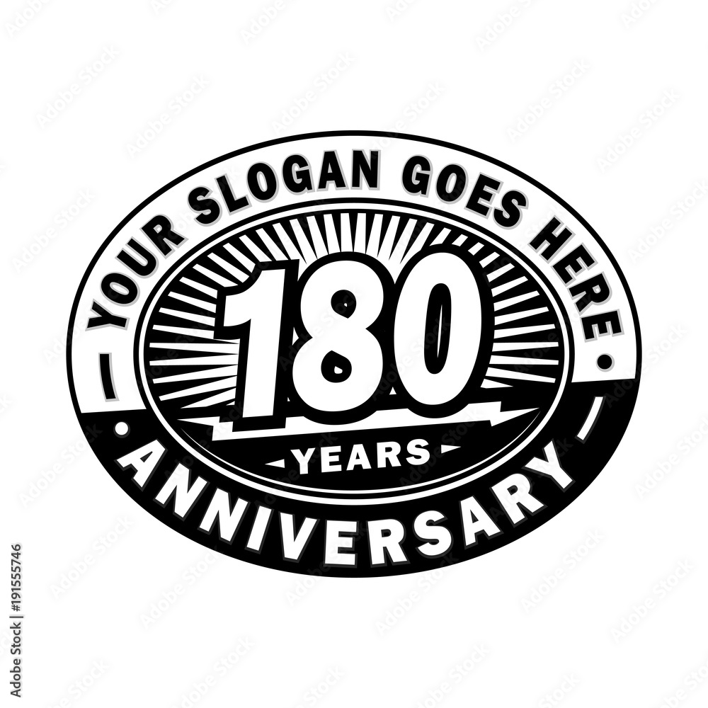 180 years anniversary design template. Vector and illustration. 180th logo. 