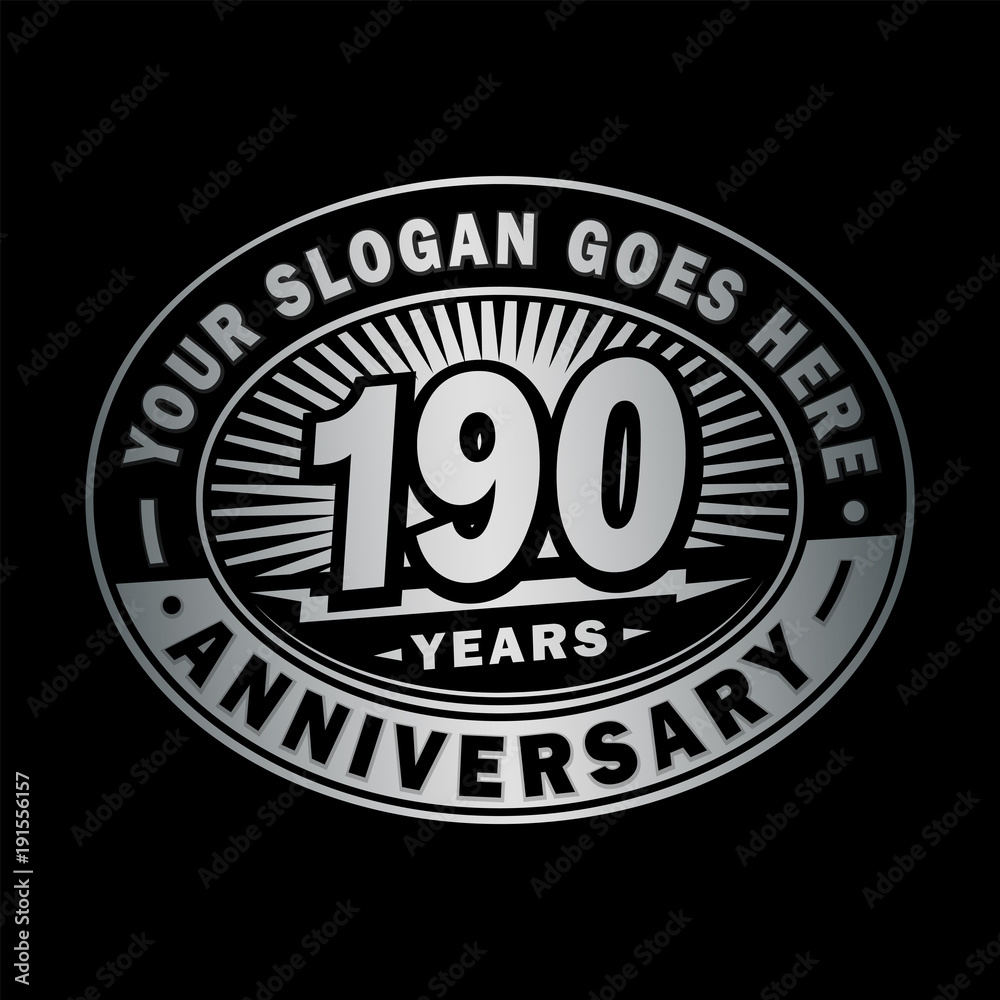 190 years anniversary design template. Vector and illustration. 190th logo. 
