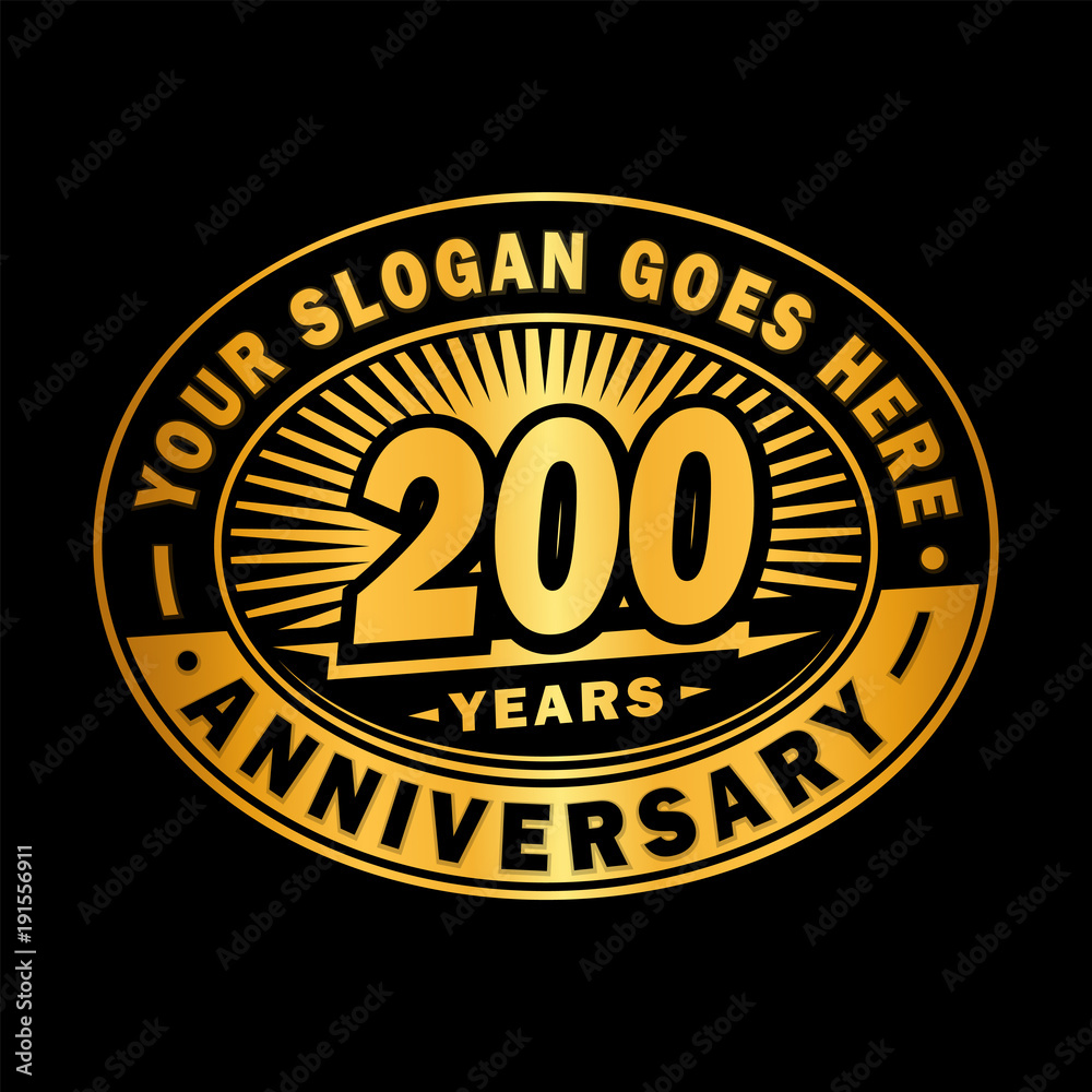 200 years anniversary design template. Vector and illustration. 200th logo. 