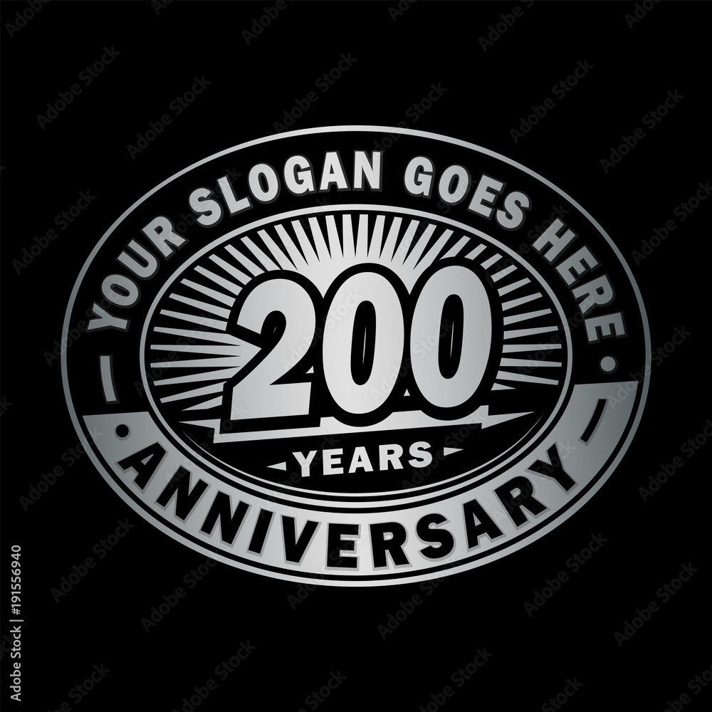 Fototapeta premium 200 years anniversary design template. Vector and illustration. 200th logo. 